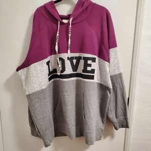 NWOT Bobbie Brooks Purple Grey Love Sweatshirt